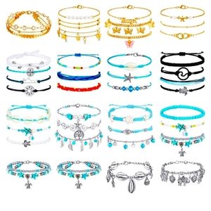 42 Pieces Boho Chic Ankle Bracelets NWT